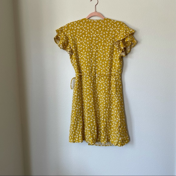 Harper Yellow Floral Wrap Dress - Picture 3 of 3